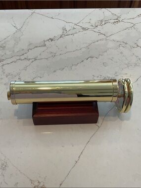 Kaleidoscope  on Wooden Stand - Shiny Gold Finish